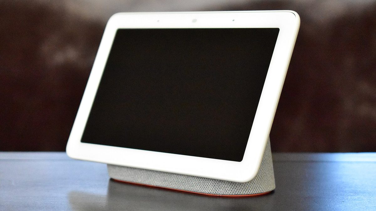 A Google Home Hub on a table, one of the devices that acts as a Thread border router.